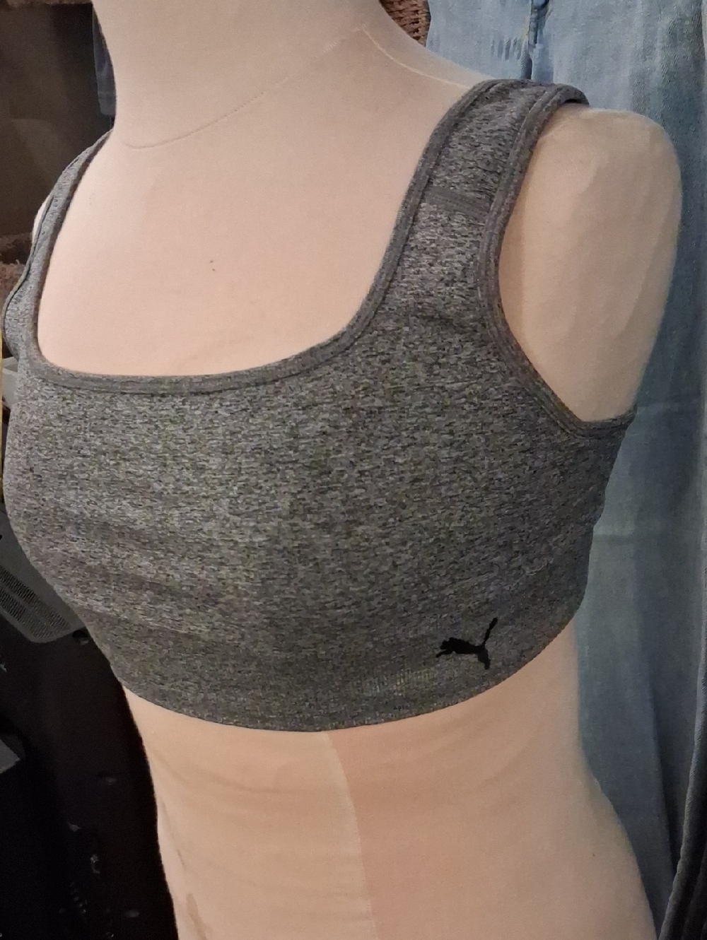 PUMA Heather Gray Seamless Sports Bralette